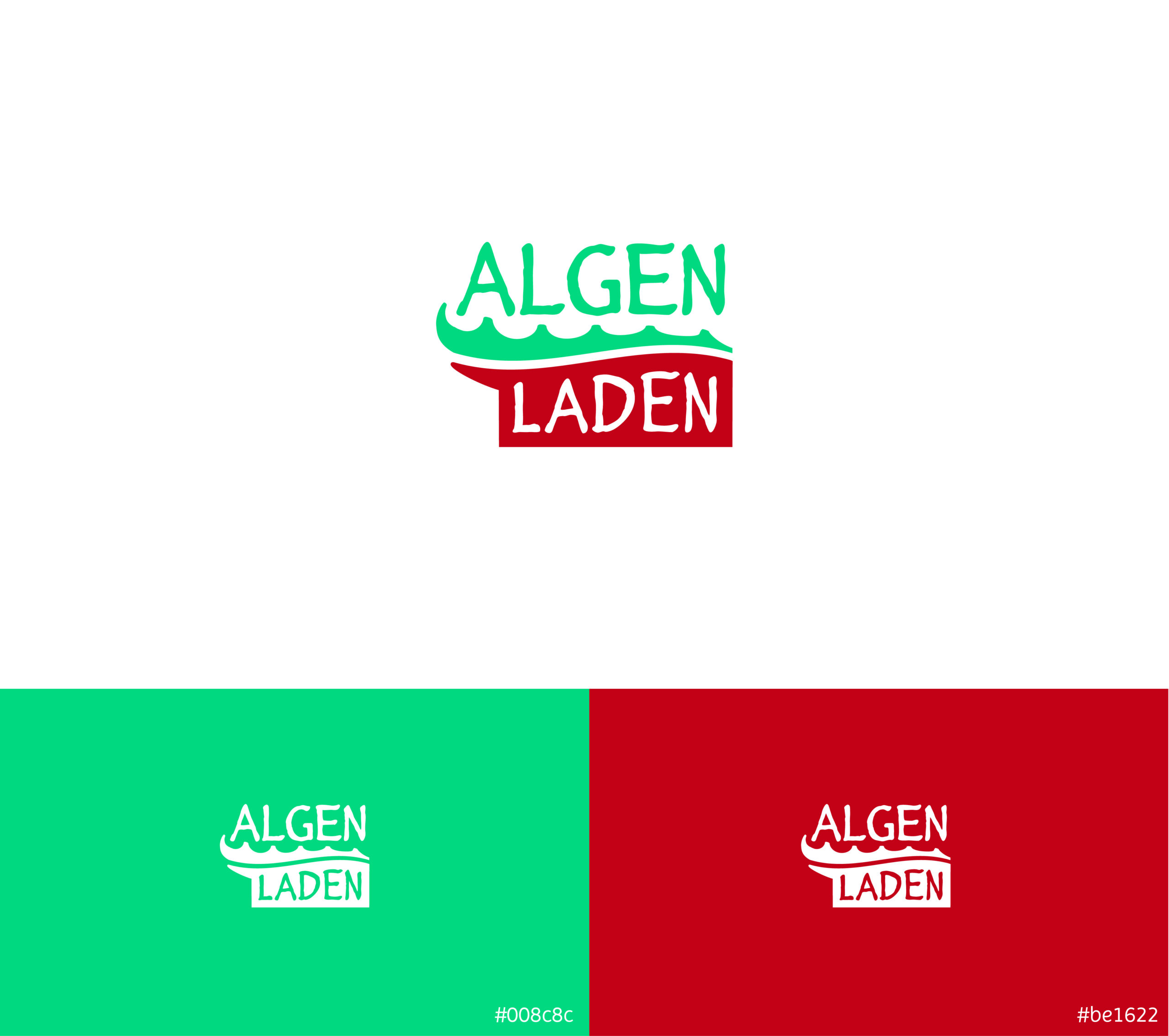 a red green and white logo