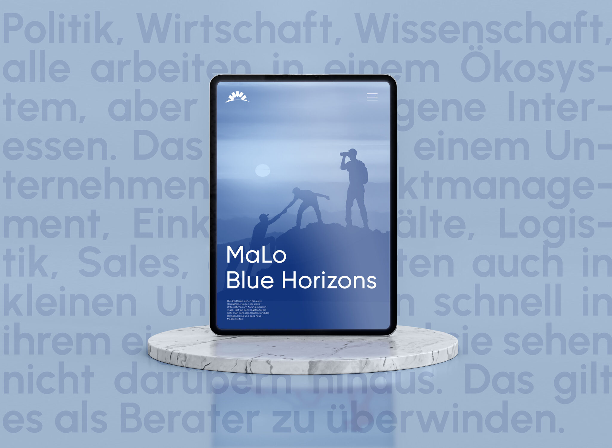 MaLo logotyp på en tablet